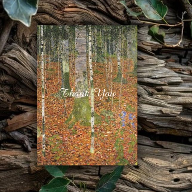 Carte De Remerciements Fine Art Gustav Klimt Forest Mariage naturel (Créateur téléchargé)