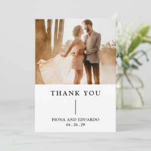 Carte De Remerciements Fiona Photo Bold Monogramme Mariage moderne