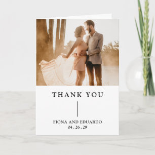 Carte De Remerciements Fiona Photo Gras Monogramme Mariage Moderne