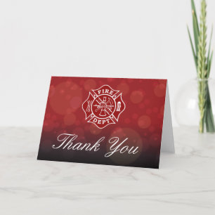 Carte De Remerciements Firefighter Thank You Greeting Card