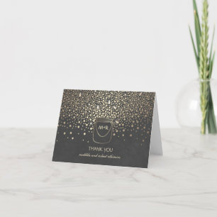 Carte De Remerciements Firefly Mason Jar Gold Chalk Mariage