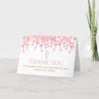 Carte De Remerciements First Communion Cherry Blossom thank you card