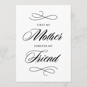 Carte De Remerciements First My Mother Forever My Friend Script   Blush