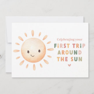 Carte De Remerciements First Trip Around the Sun Birthday Card - Printabl
