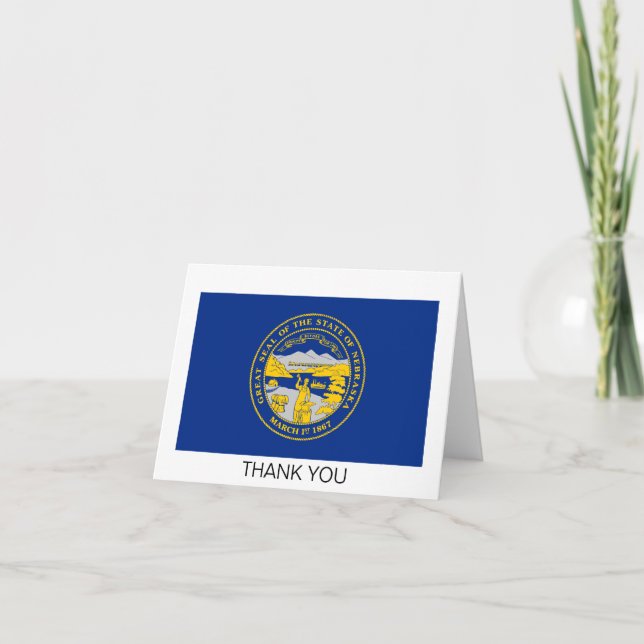 Carte De Remerciements Flag du Nebraska (Devant)