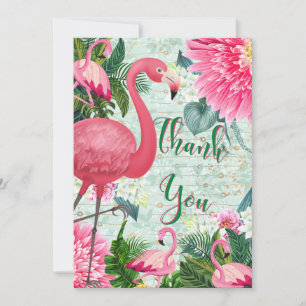 Carte de remerciements Flamant rose