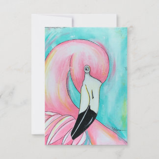 Carte De Remerciements flamant rose