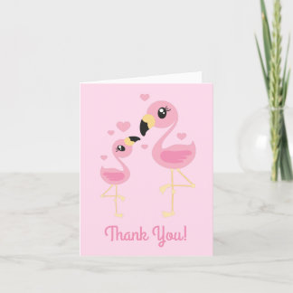 Carte De Remerciements Flamant rose Baby shower de la petite tropicale