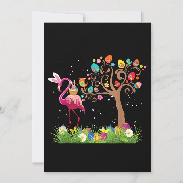 Carte De Remerciements Flamant rose Bunny Pâques 2021| Amateurs de Flaman (Devant)