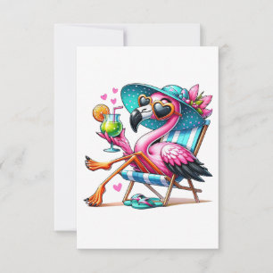 Carte De Remerciements Flamant rose cool