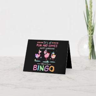 Carte De Remerciements Flamant rose  Flamme Bingo Funny