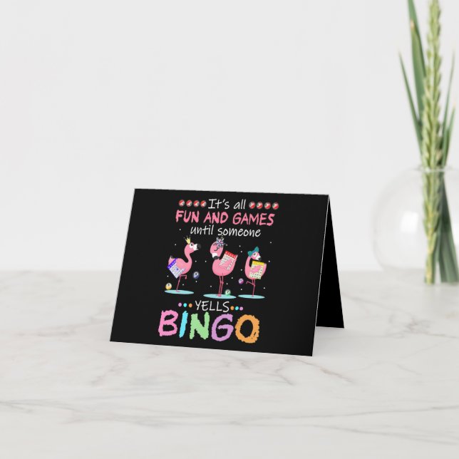 Carte De Remerciements Flamant rose| Flamme Bingo Funny (Devant)