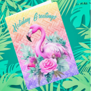 Carte De Remerciements Flamant rose rose pastel customisé Tropical