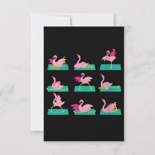 Carte De Remerciements Flamant rose Yoga Poses Méditation Exercice d'entr