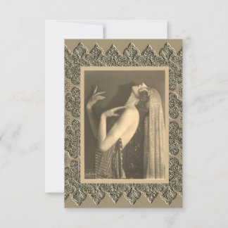 Carte De Remerciements  Flat Note card with Vintage Dancer
