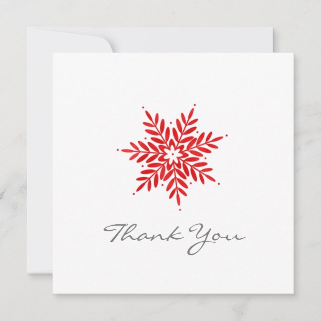 Carte De Remerciements Flèche de neige couleur rouge (Devant)