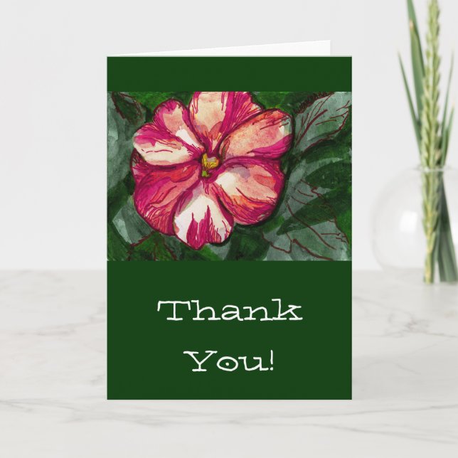 Carte De Remerciements Fleur Balsam rose (Devant)