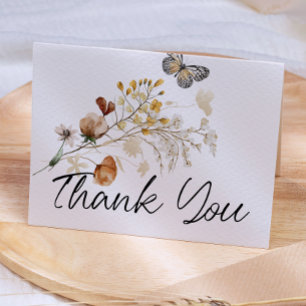 Carte De Remerciements Fleur botanique miniature vintage florale