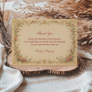 Carte De Remerciements Fleur botanique vintage