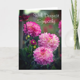 Carte De Remerciements Fleur Dahlia rose et blanc avec une profonde sympa