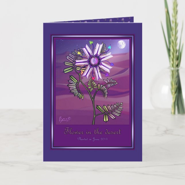 Carte De Remerciements Fleur dans le désert (Devant)
