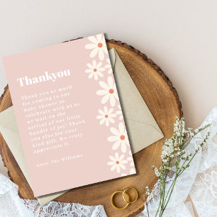 Carte De Remerciements Fleur de Baby Shower Daisy Rose