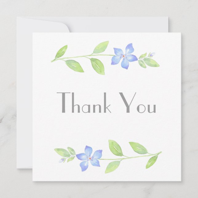 Carte De Remerciements Fleur de bordure de l'aquarelle (Devant)