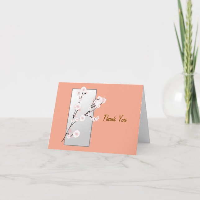 Carte De Remerciements Fleur de cerisier vierge (Devant)