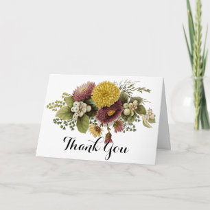 Carte De Remerciements Fleur de chrysanthème mère florale