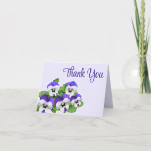 Carte De Remerciements Fleur de fête lilas violet Pensée personnalisable