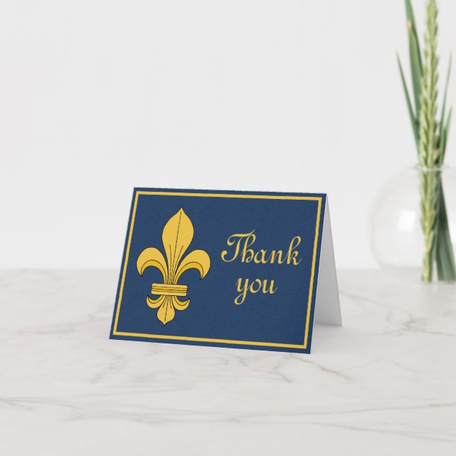 Carte de remerciements Fleur de lis (Devant)