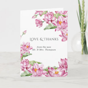 Carte De Remerciements Fleur de Lotus Taj Mahal Mariage Indien Photo