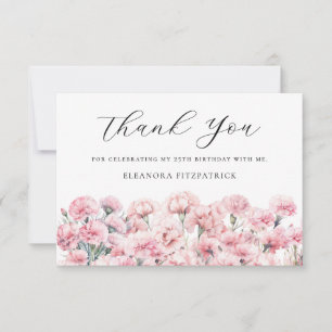Carte De Remerciements Fleur de naissance personnalisée d'Holly de janvie