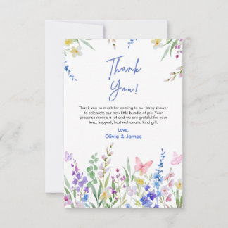 Carte De Remerciements Fleur de printemps Bébé en fleurs Baby Shower 