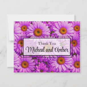 Carte De Remerciements Fleur de soleil à fleurs de magenta violet marguer
