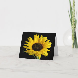 Carte De Remerciements Fleur de Tournesol Jaune Bonjour Amour Penser à vo
