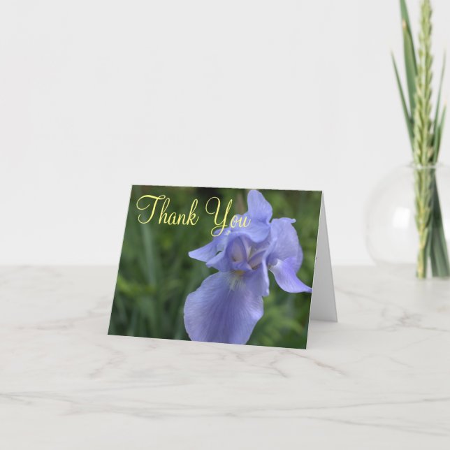 Carte De Remerciements Fleur d'Iris Pervenche Mariage Remerciement (Devant)