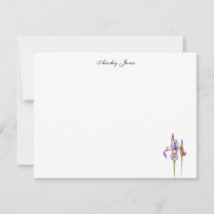 Carte De Remerciements Fleur d'iris violette à l'aquarelle