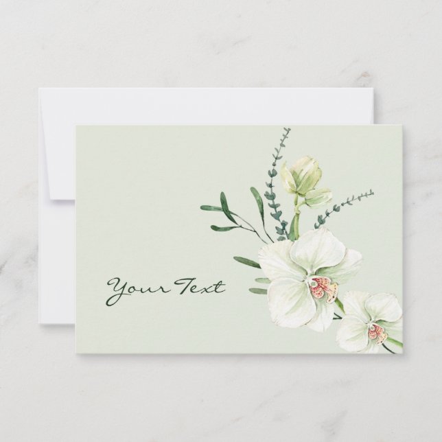 Carte De Remerciements Fleur d'orchidée blanche (Devant)