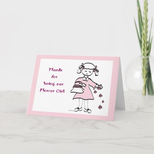 Carte De Remerciements Fleur fille (Devant)
