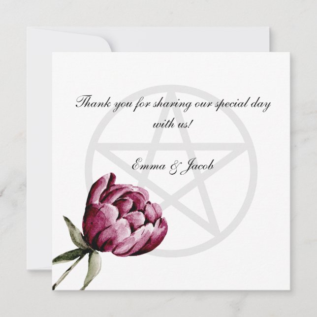 Carte De Remerciements Fleur romantique Pentacle de Pivoine florale (Devant)