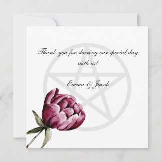 Carte De Remerciements Fleur romantique Pentacle de Pivoine florale