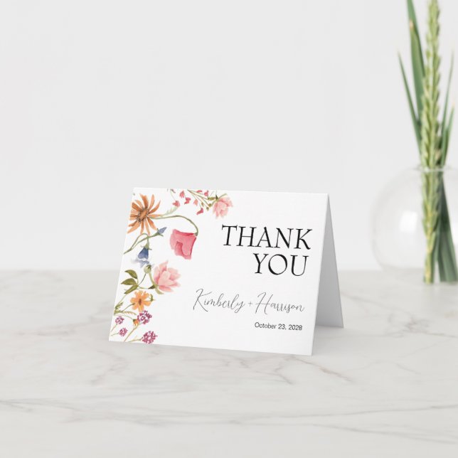 Carte de remerciements fleur sauvage (Devant)