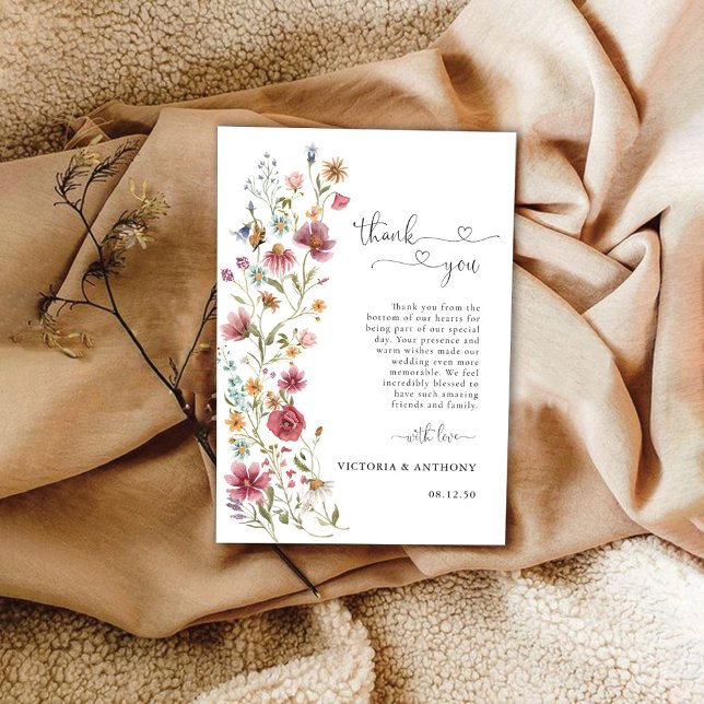 Carte de remerciements fleur sauvage (Créateur téléchargé)