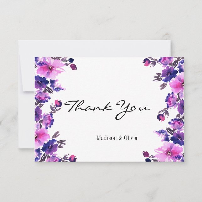 Carte de remerciements fleur sauvage (Devant)