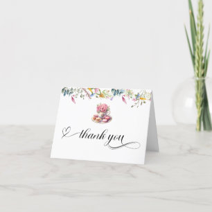 Carte De Remerciements Fleur sauvage aquarelle   Tea Party