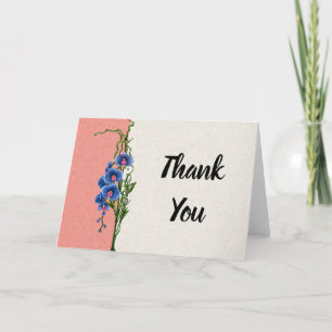 Carte de remerciements fleur sauvage avec oublié