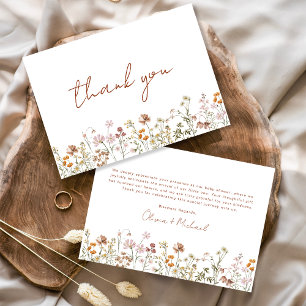 Carte De Remerciements Fleur sauvage Baby in Bloom Baby shower Terracotta
