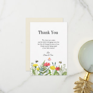 Carte De Remerciements fleur sauvage baby shower
