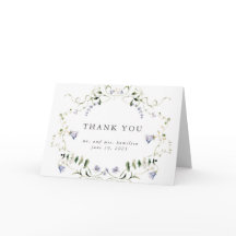 Fleur sauvage Bleu Aquarelle Mariage élégant
